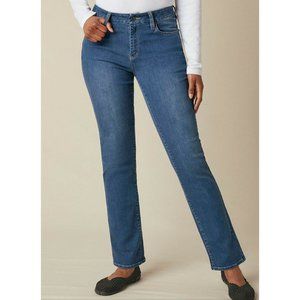 Coldwater Creek Blue Denim Straight Leg Jeans Sz 14 Stretch V#D1054